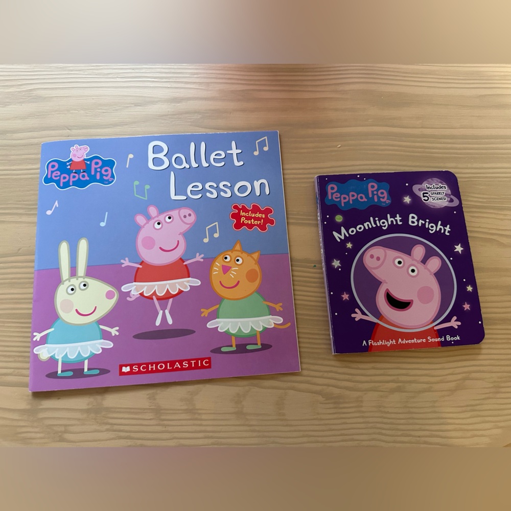 Peppa Pig Purple and Pink Ballet Lesson and Moonlight Bright Books